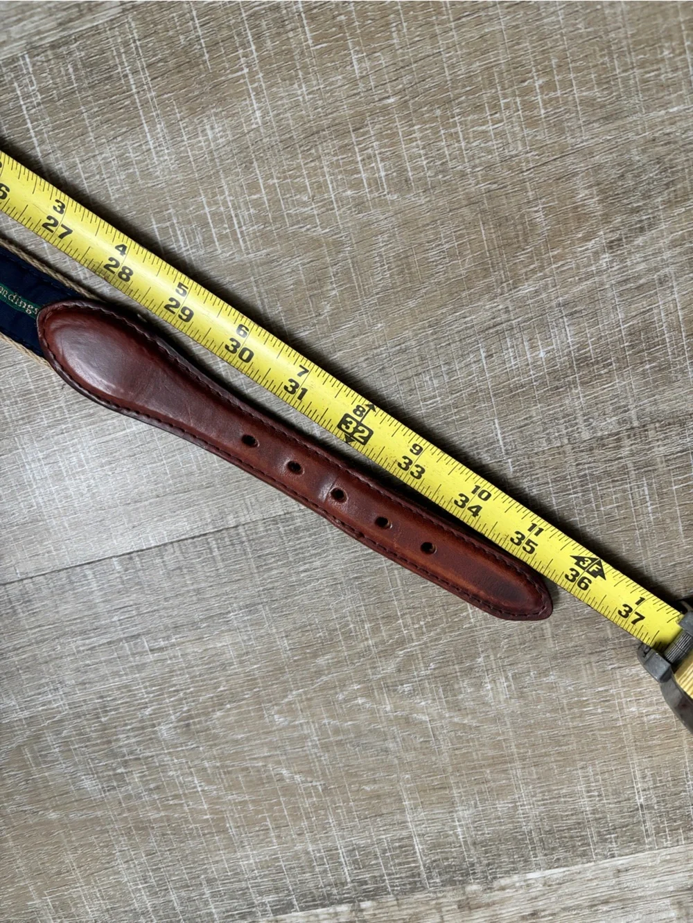 Vintage YRI Golf Belt Mens 32 The Landings Club Georgia Canvas Leather Preppy